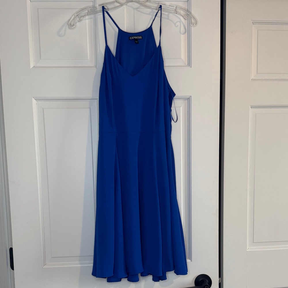Express Cobalt Blue Spaghetti Strap Midi Dress